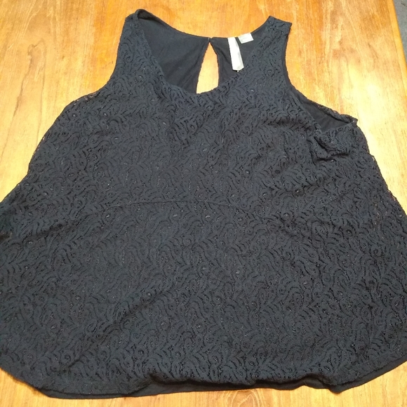 Penningtons Size 4X Black Lace Swing Tank Shirt, Sleeveless, Lined - Picture 8 of 8
